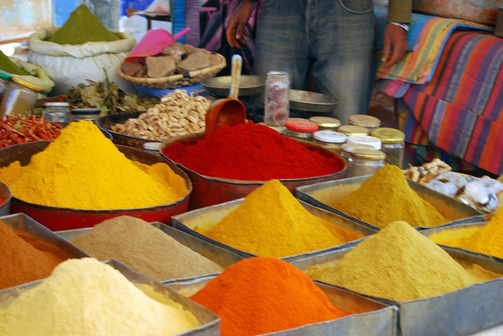 Spices in souk • Rissani Morocco
