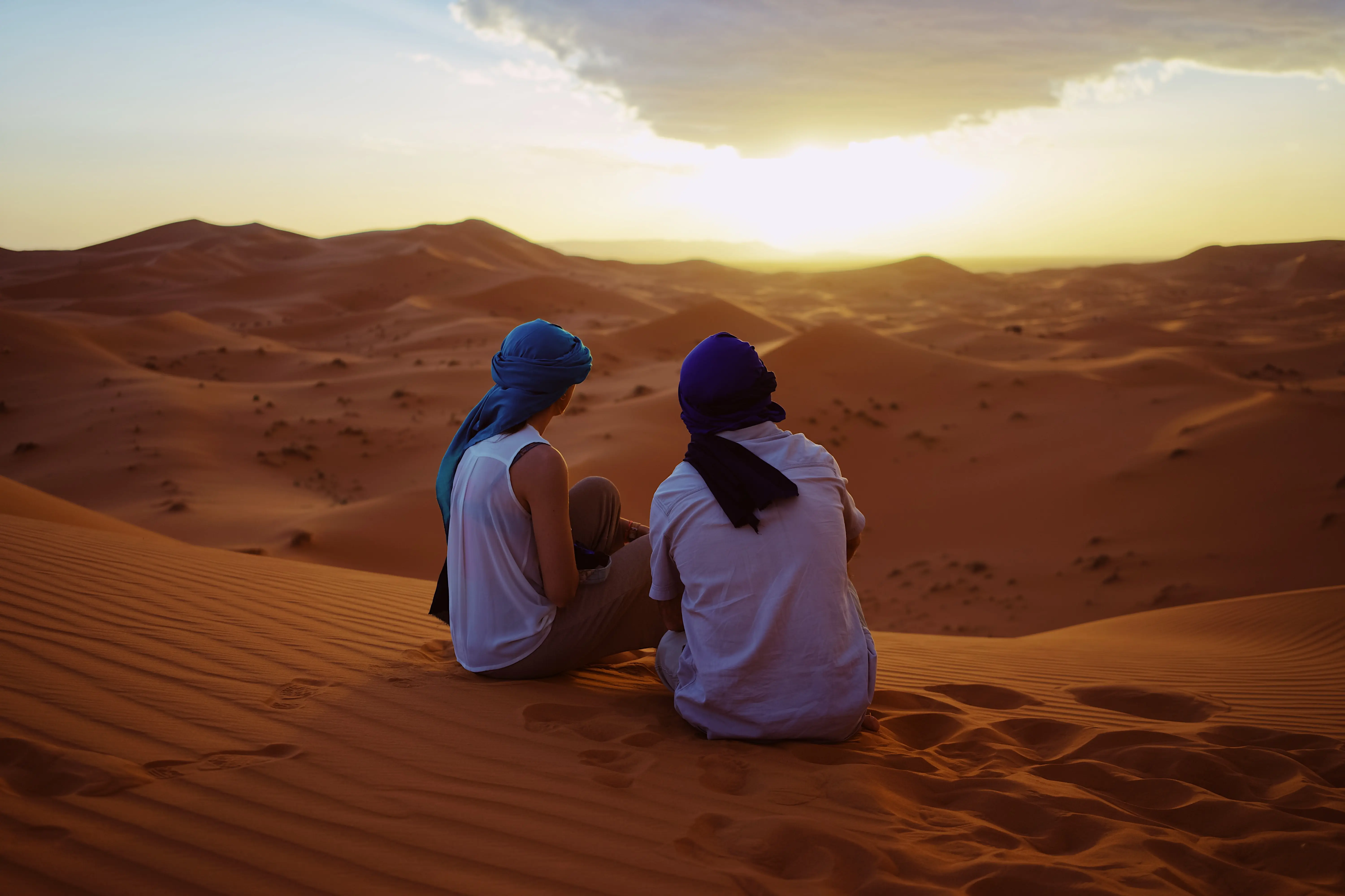 Sunset camel tour in Merzouga Sahara Desert