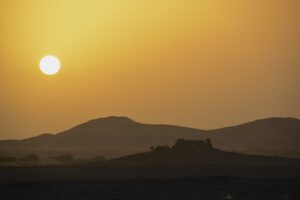 Sunrise in Merzouga, Morocco. Sunrise Camel Trekking in Merzouga